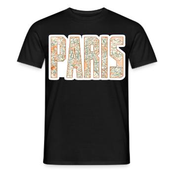 Carte de la ville de Paris - T-shirt homme - noir - Devant - AI Model Male 178 light (178cm)