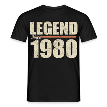 Geburtstag 1980 | Legende seit 1980 - Männer T-Shirt - Schwarz - Vorne - AI Model Male 178 light (178cm)