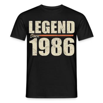 Anniversaire 1986 | Légende depuis 1986 - T-shirt homme - noir - Devant - AI Model Male 178 light (178cm)