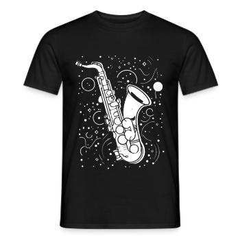 Dessin au saxophone - T-shirt homme - noir - Devant - AI Model Male 178 light (178cm)