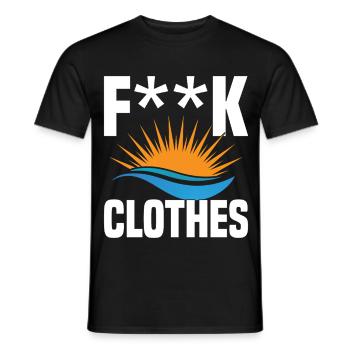 Symbole du naturisme nudiste Camp Nudiste Freedom - T-shirt homme - noir - Devant - AI Model Male 178 light (178cm)