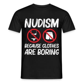 Nudité, nudisme, symbole, naturisme, liberté, naturiste - T-shirt homme - noir - Devant - AI Model Male 178 light (178cm)