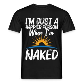 Camp nudiste Freedom Lover Naturisme Équipement Nudité - T-shirt homme - noir - Devant - AI Model Male 178 light (178cm)