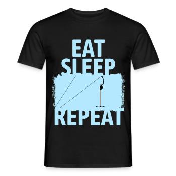 Ankerlift | Eat Sleep Lift Repeat | Skiing - Men's T-Shirt - black - Front - AI Model Male 178 light (178cm)
