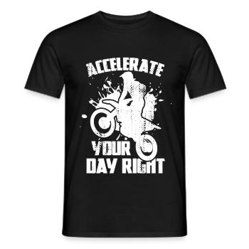 Accelerate Your Day Right - Männer T-Shirt - Schwarz - Vorne - AI Model Male 178 light (178cm)