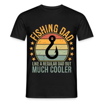Fishing Dad Like A Regular Dad But Much Cooler - Men's T-Shirt - black - Front - AI Model Male 178 light (178cm)
