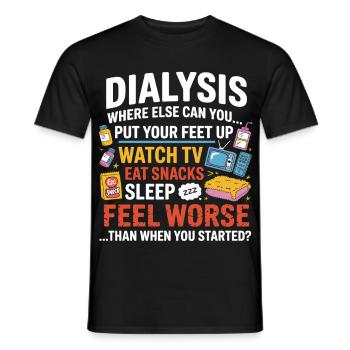 Vie quotidienne en dialyse : Snacks Feet Up TV - T-shirt homme - noir - Devant - AI Model Male 178 light (178cm)
