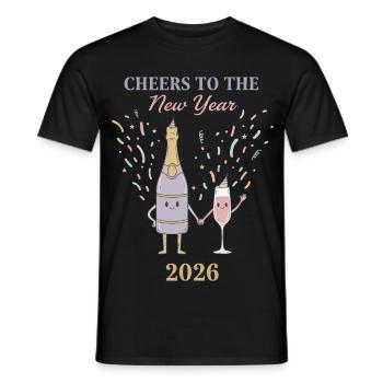 Cheers To The New Year 2026 Celebration - Men's T-Shirt - black - Front - AI Model Male 178 light (178cm)
