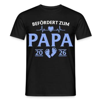 Promoted to Dad 2026 Dad - Men's T-Shirt - black - Front - AI Model Male 178 light (178cm)