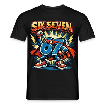 Number 67 Six Seven Cute Meme Gift - Men's T-Shirt - black - Front - AI Model Male 178 light (178cm)