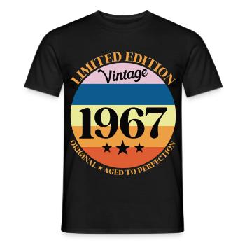 1967 Vintage Birthday Gift 67 Birthday - Men's T-Shirt - black - Front - AI Model Male 178 light (178cm)