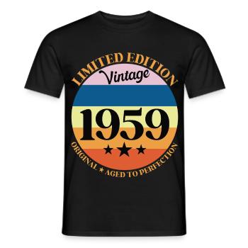 1959 Vintage Birthday Gift 59 Birthday - Men's T-Shirt - black - Front - AI Model Male 178 light (178cm)