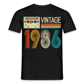 Vintage 1986 Limited Edition, 40. Geburtstagsgeschenke - Männer T-Shirt - Schwarz - Vorne - AI Model Male 178 light (178cm)