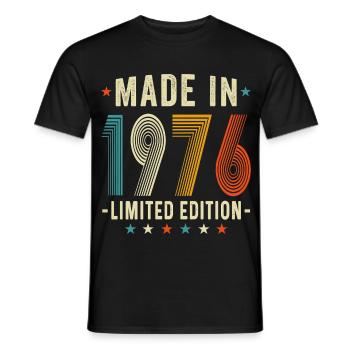 Vintage 1976 Limited Edition, 50 Jahre alte Geschenke - Männer T-Shirt - Schwarz - Vorne - AI Model Male 178 light (178cm)