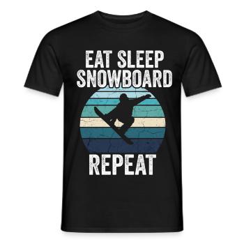 Eat Sleep Snowboard Repeat - Men's T-Shirt - black - Front - AI Model Male 178 light (178cm)