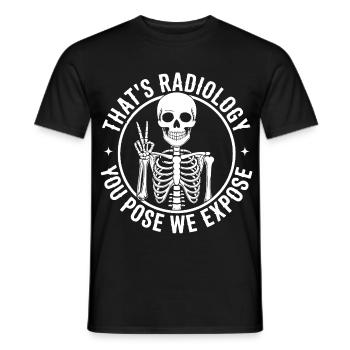 Skeletal Pose Radiology Humor - Men's T-Shirt - black - Front - AI Model Male 178 light (178cm)