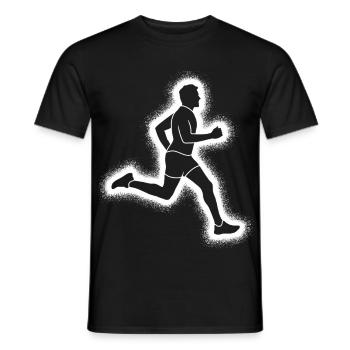 Course à pied, jogging, coureurs masculins garçons - T-shirt homme - noir - Devant - AI Model Male 178 light (178cm)