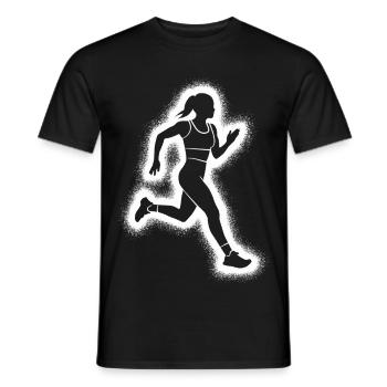 Course à pied, jogging, filles Coureuses - T-shirt homme - noir - Devant - AI Model Male 178 light (178cm)