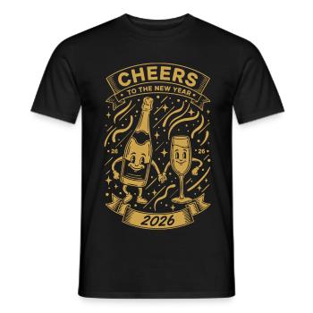 Prost auf das Design der Neujahrsfeier 2026 - Männer T-Shirt - Schwarz - Vorne - AI Model Male 178 light (178cm)
