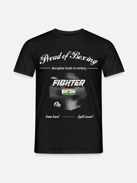 Proud of Boxing FIGHTER India - Men's T-Shirt - black