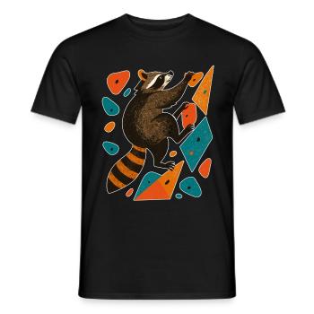 Cadeau motivant pour l’escalade de ratons laveurs en bloc - T-shirt homme - noir - Devant - AI Model Male 178 light (178cm)