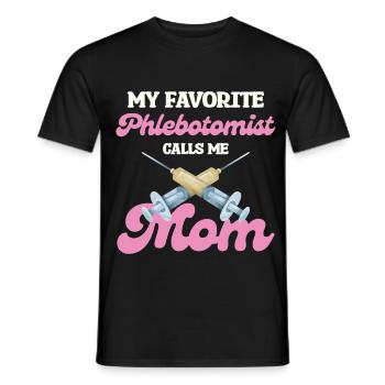 My favorite phlebotomist mom - Men's T-Shirt - black - Front - AI Model Male 178 light (178cm)