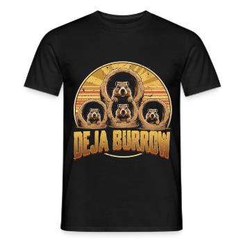 Groundhog Day Groundhog Deja Burrow - Men's T-Shirt - black - Front - AI Model Male 178 light (178cm)