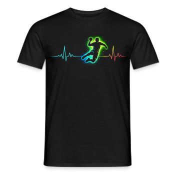 handball herzschlag - Männer T-Shirt - Schwarz - Vorne - AI Model Male 178 light (178cm)