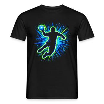 Handball players Handball children boys handball players - Men's T-Shirt - black - Front - AI Model Male 178 light (178cm)