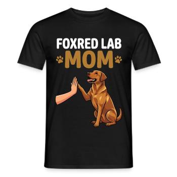 Fox Red Lab Mom – High Five Dog Mom Design - Men's T-Shirt - black - Front - AI Model Male 178 light (178cm)