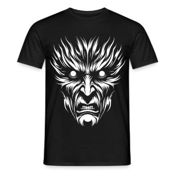 Moon Wolf Face - Men's T-Shirt - black - Front - AI Model Male 178 light (178cm)