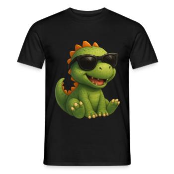 Dinosaure avec des lunettes de soleil - T-shirt homme - noir - Devant - AI Model Male 178 light (178cm)