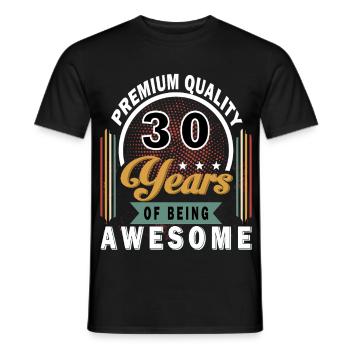 30 ans d’anniversaire génial - T-shirt homme - noir - Devant - AI Model Male 178 light (178cm)