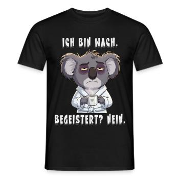 Ich bin wach. Begeistert? Nein. Morgenmuffel Koala - Männer T-Shirt - Schwarz - Vorne - AI Model Male 178 light (178cm)
