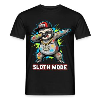 Art de rue de la mode paresseuse avec paresseux coquins - T-shirt homme - noir - Devant - AI Model Male 178 light (178cm)