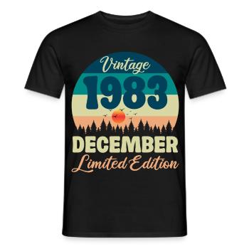 Birthday December 1983 Birthday Gift - Men's T-Shirt - black - Front - AI Model Male 178 light (178cm)