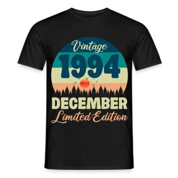 Geburtstag Dezember 1994 Geburtstagsgeschenk - Männer T-Shirt - Schwarz - Vorne - AI Model Male 178 light (178cm)