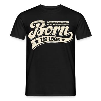 Born in 1986 - Geburtstag - Limited Edition - Männer T-Shirt - Schwarz - Vorne - AI Model Male 178 light (178cm)