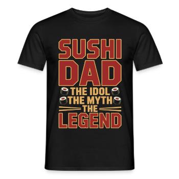 Sushi Dad, l'idole, le mythe, la légende, le chef sushi - T-shirt homme - noir - Devant - AI Model Male 178 light (178cm)