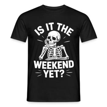 Ist es schon das Wochenende - Männer T-Shirt - Schwarz - Vorne - AI Model Male 178 light (178cm)
