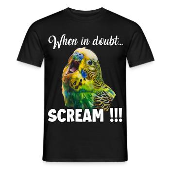 Cadeau drôle pour les fans de perruchets perruqués - T-shirt homme - noir - Devant - AI Model Male 178 light (178cm)
