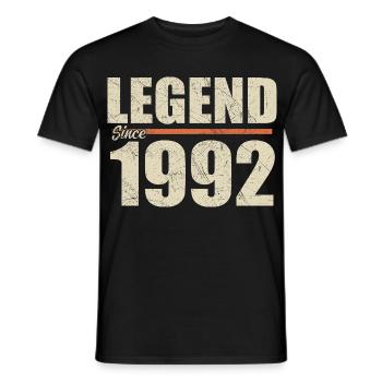 Anniversaire 1992 | Légende depuis 1992 - T-shirt homme - noir - Devant - AI Model Male 178 light (178cm)