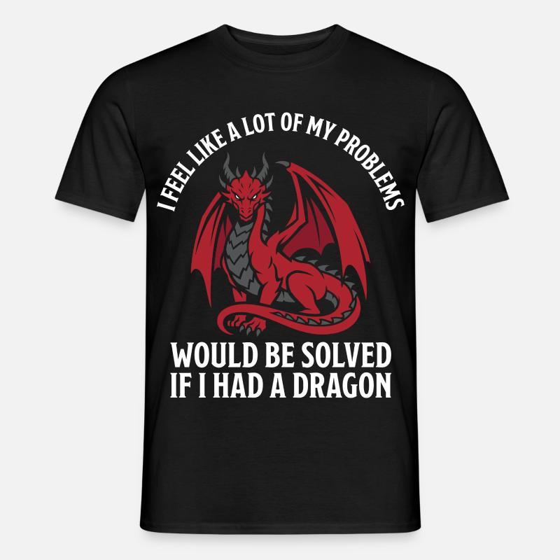 Problems Solved Dragon Lovers Fantasy - Men's T-shirt - black