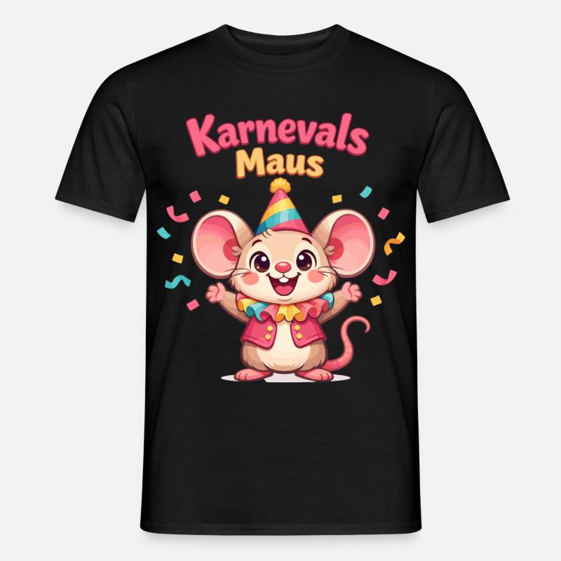 Karnevalsmaus Kölsche Mädsche – Kölle Alaaf - Männer T-Shirt - Schwarz