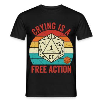 Crying is a Free Action – TTRPG Gamer Design - Männer T-Shirt - Schwarz - Vorne - AI Model Male 178 light (178cm)