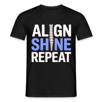 Chiropractor Align Shine Repeat Professional DC  - Men's T-Shirt - black - Front - AI Model Male 178 light (178cm)