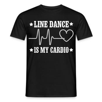 Motif cardio en ligne - T-shirt homme - noir - Devant - AI Model Male 178 light (178cm)