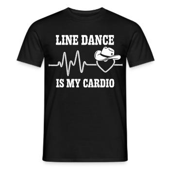 Line Dance Cardio Heart Cowboy - Men's T-Shirt - black - Front - AI Model Male 178 light (178cm)