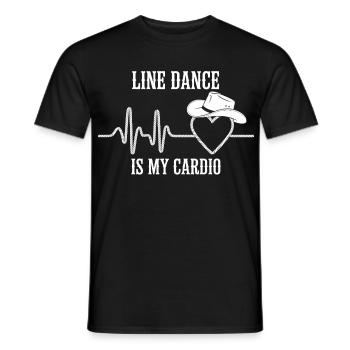 Line Dance Cardio Herz Logo - Männer T-Shirt - Schwarz - Vorne - AI Model Male 178 light (178cm)