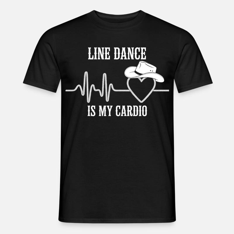 Line Dance Cardio Herz Logo - Männer T-Shirt - Schwarz